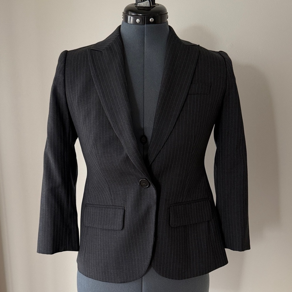 J. Crew Women's Black Pinstripe Blazer